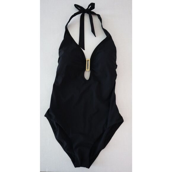 Amoressa x Miraclesuit 6522456 Sz 12 Black Bianca Solid One-Piece Swimsuit - Picture 11 of 12
